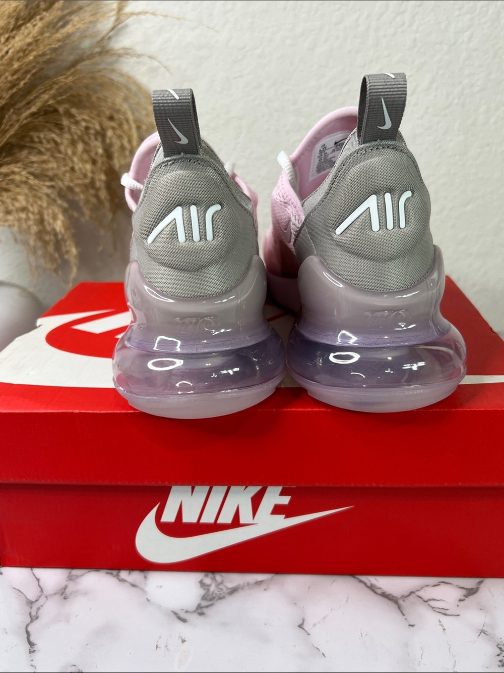Nike Pink and Gray Air Max 270 Women's Sneakers - Picture 10 of 15